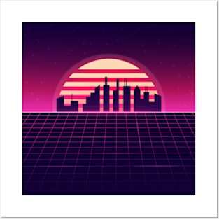 Midnight Sky-Synthwave Posters and Art